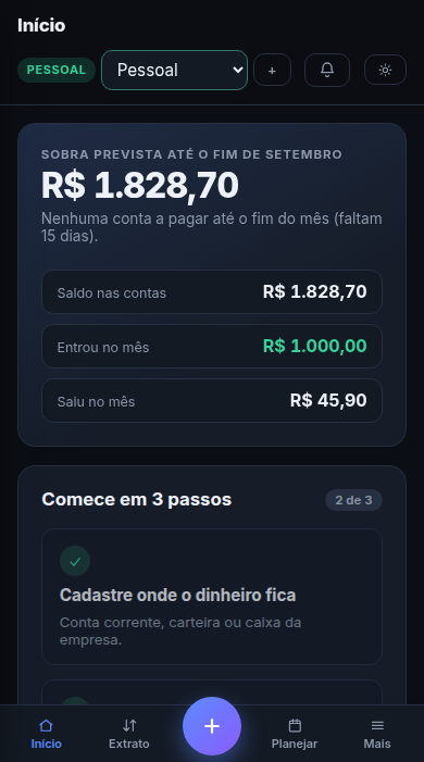 Tela Início do Dobix no celular